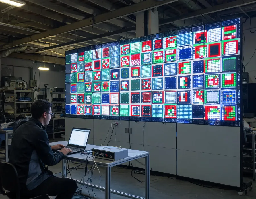 Receiver-card canvas mapping test